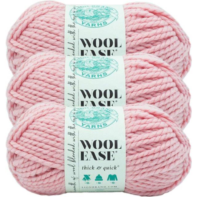Lion Brand Yarn Wool-Ease Thick & Quick Yarn  Soft and Bulky Yarn for Knitting  Crocheting  and Crafting  3 Pack  Rouge