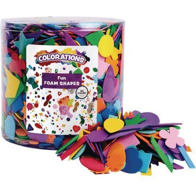 Colorations Bucket of Fun Foam Shapes Multicolor Arts and Crafts Material for Kids (1/2 lb.)