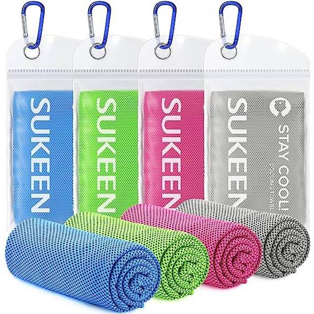 "KUEN Cooling Towel (40""x12""), Ice Towel, Soft Breathable Chilly Towel, Microfiber Towel for Yoga, Sport, Running, Gym, Workout,Camping, Fitness,"
