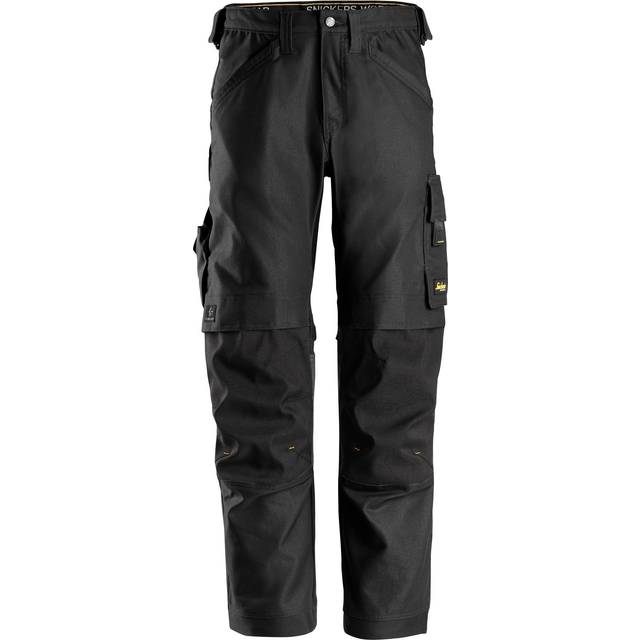 Snickers 6324 Mens Allround Canvas Plus Stretch Work Trousers Black 36" 28"