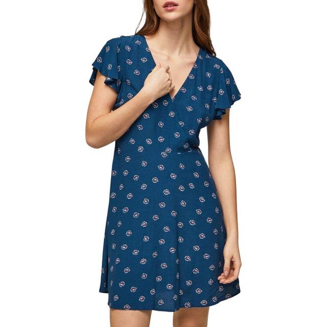 Pepe Jeans Printed V-Neck Mini Dress