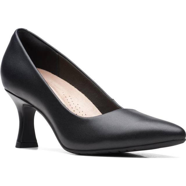 Clarks Dam Kataleyna Gem Pump, Black Leather, 37 EU, Svart läder, 37 EU