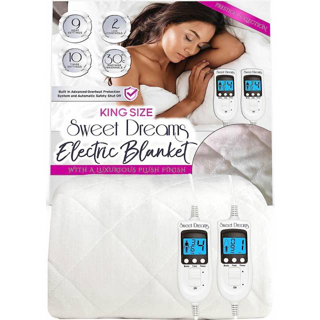 Sweet Dreams Electric Blanket Dual Controls King Bed Size 152 X 203Cm, White