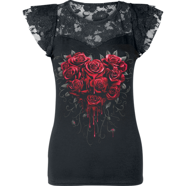Spiral Bleeding Heart T-Shirt black
