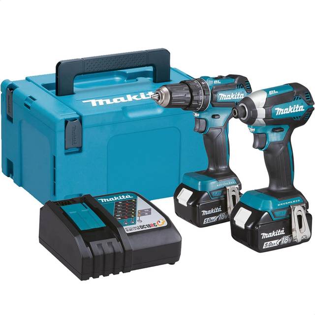 Makita 18v DLX2283TJ Brushless Kit DHP485 Hammer Drill DTD153 Impact Driver 5ah