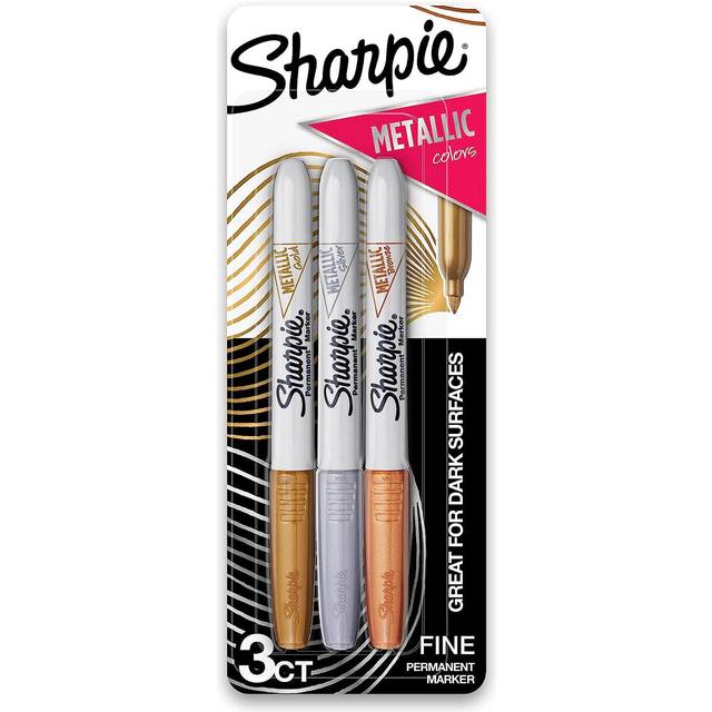 Sharpie Metallic Fine Point Permanent Markers 3/Pkg-Gold, Silver & Bronze