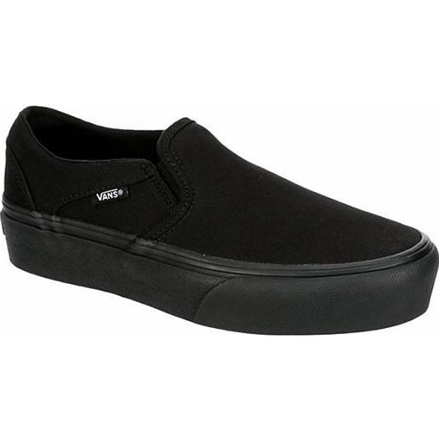 Vans Asher plattform för kvinnor slip-on, Svart - Canvas svart svart - 38.5 EU