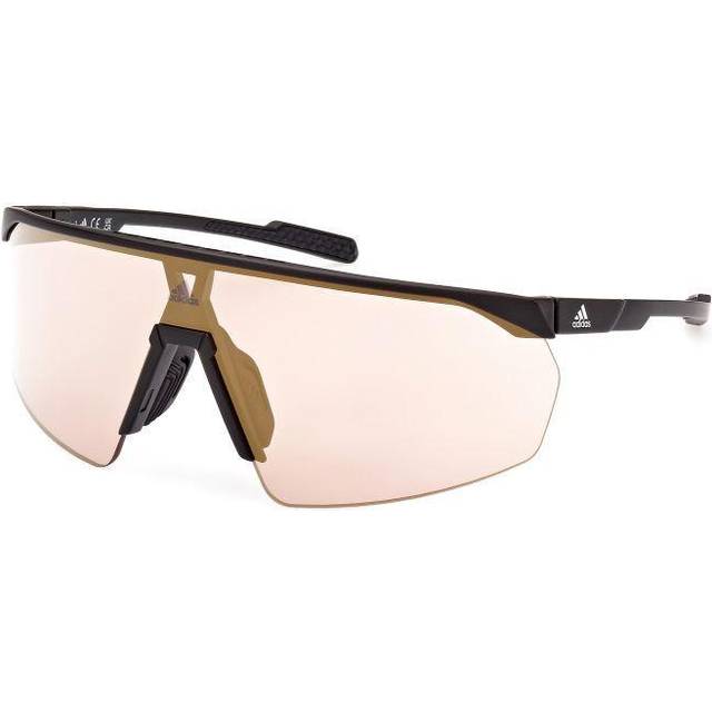 Adidas Sport Woman SP0075 PRFM SHIELD 02G Sunglasses Plastic Black-opaque Brown Mask Normal Mirror
