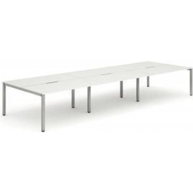 Evolve B2B Silver Frame Bench Desk 1200 White (6 Pod) - BE296