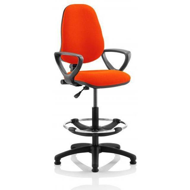 Eclipse Plus I Lever Task Operator Chair Orange + Arms Draughtsman Kit
