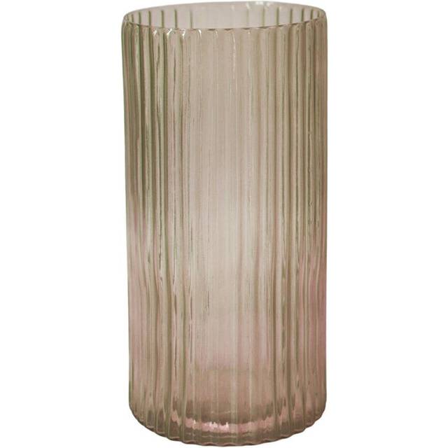 Daphne Ribbed Glass Vase - Apricot