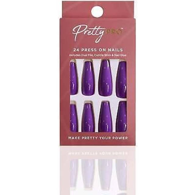 Pretty Pro Reusable Press On False Nails - Purple Passion (24pcs)