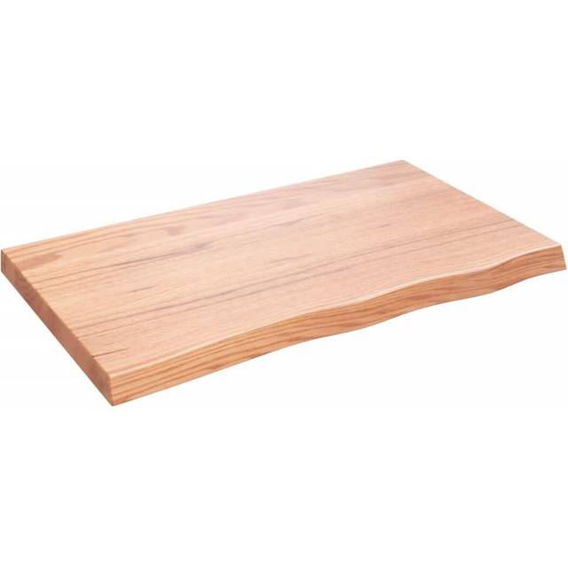 vidaXL Vägghylla ljusbrun 100x60x(2-6) cm behandlad massiv ek