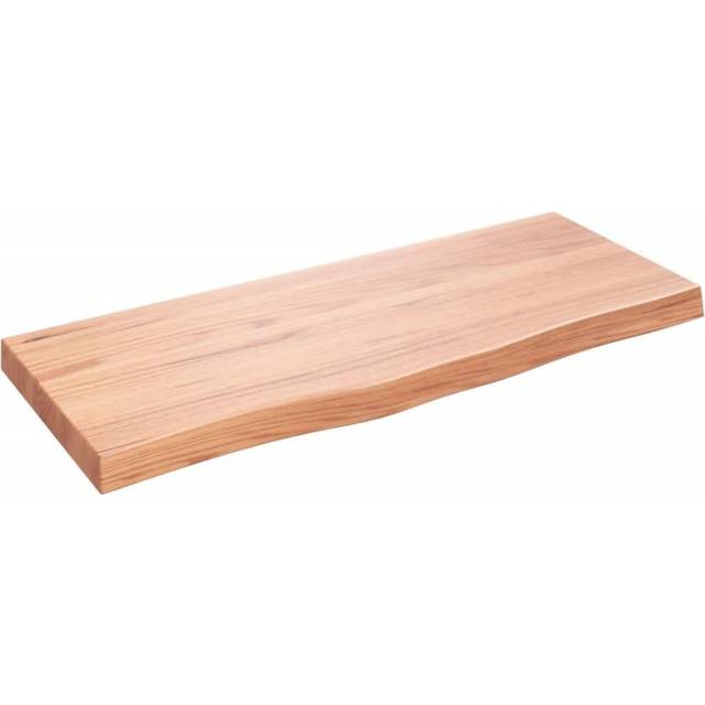 vidaXL Vägghylla ljusbrun 100x40x(2-6) cm behandlad massiv ek