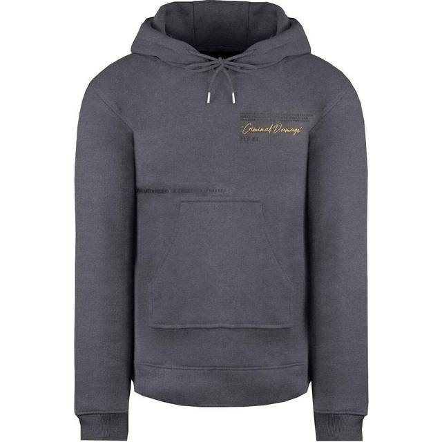 Criminal damage logo mens black hoodie