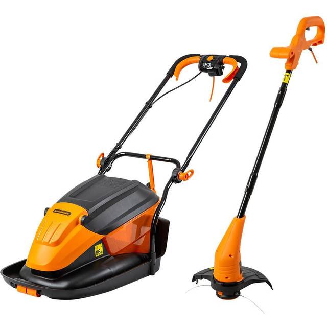 LawnMaster MEH1533 COMBO 1500W Hand Propelled 33cm Hover ElectricLawn Mower with LineTrimmer - Orange