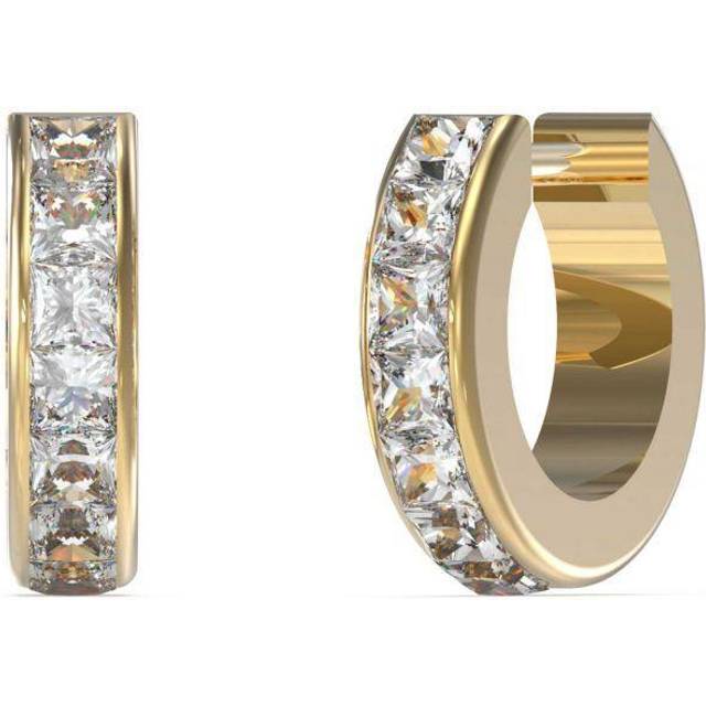 Huggie Me 11mm Clear Squares Hugs Gold Earrings UBE03134YG
