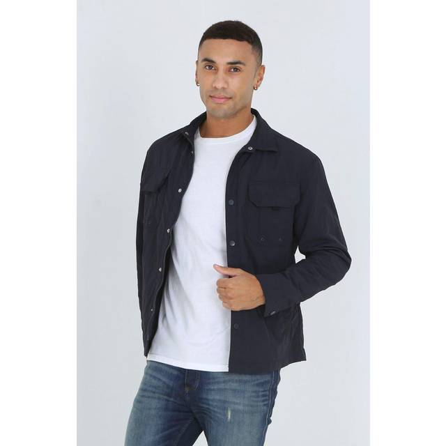 Brave Soul Mens Navy 'Pearson' Lightweight Shacket Polyamide - Size Small