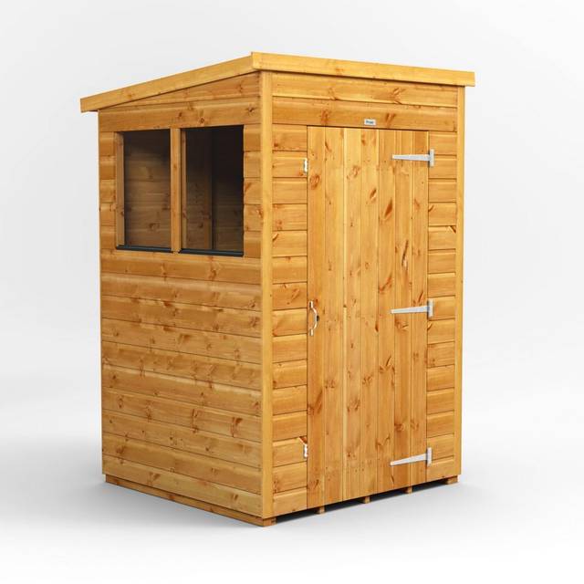 Power Pent 4' x 4' Garden Shed, Brown