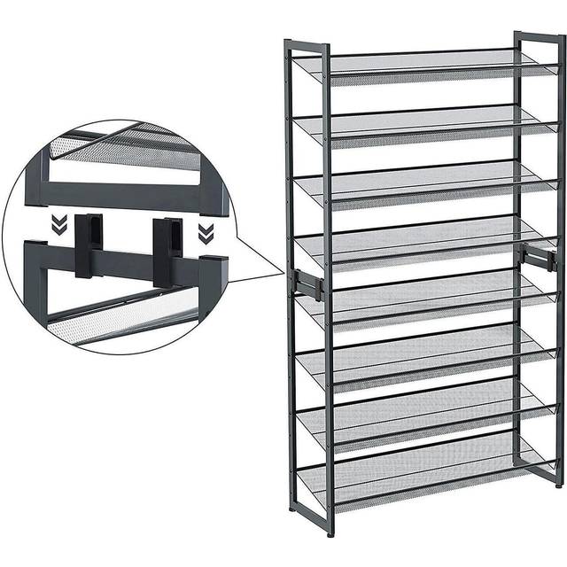 12 Tier Shoe Rack, Grey / 8 Tier