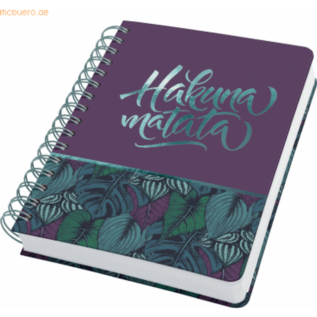 JN613 Jolie Spiral notebook, Jungle Dreams, dotted (dot grid), 120 gsm, 16,8 x 21,5 cm, hardcover, 240 pages, purple, Turquoise, Green