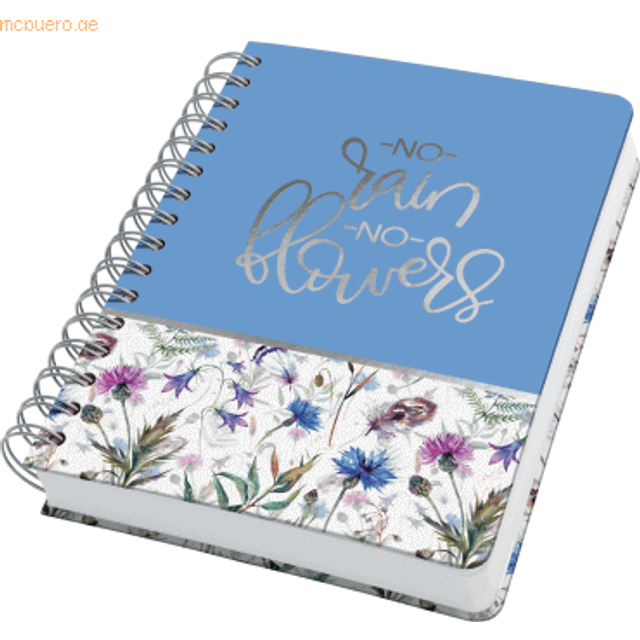 JN619 Jolie Spiral notebook, Misty Meadows, dotted (dot grid), 120 gsm, 16,8 x 21,5 cm, hardcover, 240 pages, violet,