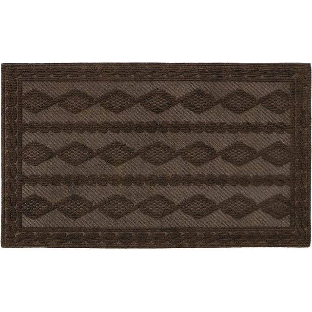 JVL - Knit Rubber Backed Indoor Doormat, 40x60cm, Brown