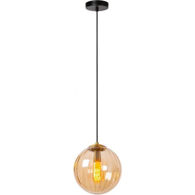 Lucide Monsaraz Retro Pendant Light - 25Cm - 1Xe27 - Amber, Orange