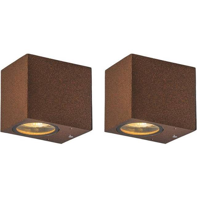 Set of 2 Industrial Wall Lights Rust Brown IP44 - Baleno