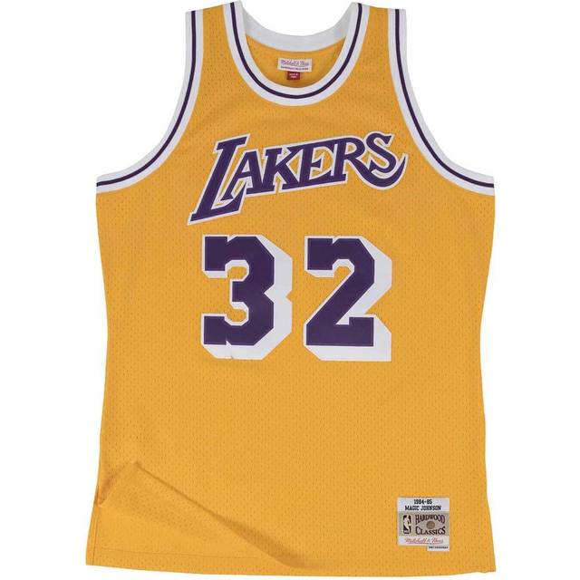 Los Angeles Lakers Magic Johnson 1984 Hardwood Classics Road Swingman Jersey By Mitchell & Ness - Light Gold - Mens