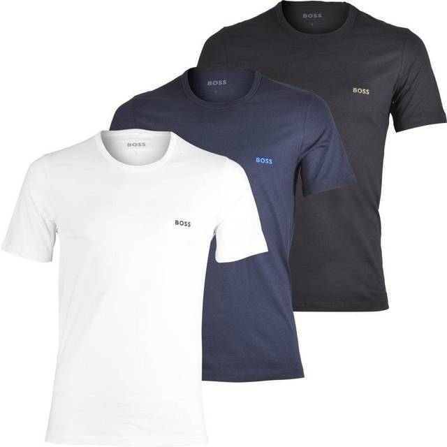BOSS 3pak t-shirts med økologisk bomuld i forskellige farver til herre