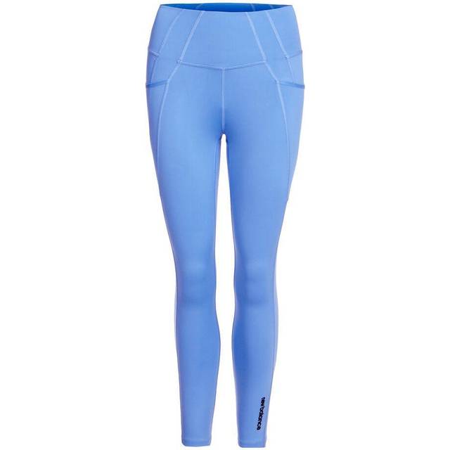 New Balance – Shape Shield – Blå tights med hög midja, ficka och 7/8-långa ben