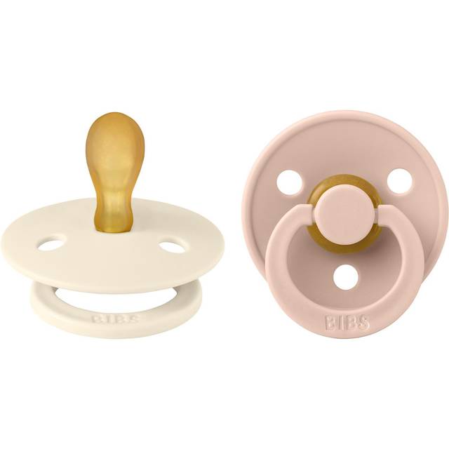 BIBS Colour Pacifier Latex stl1 Symmetrical Ivory/Blush, 2 st