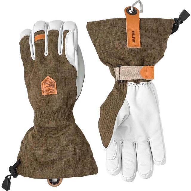 Army Leather Patrol Gauntlet - 5 Finger Olive (7) - Grön (7)