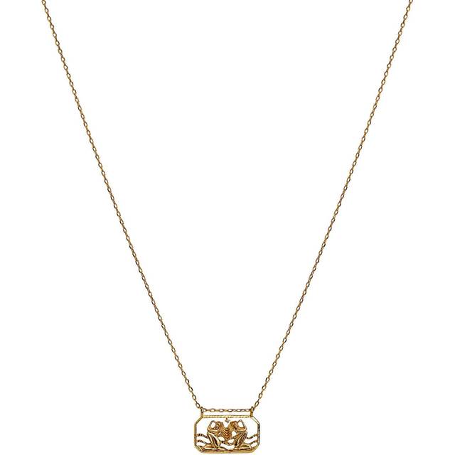 Maanesten Zodiac Gemini Halsband 18 kt. Guldpläterad Silver 2586a - Dam - 925 Sterling Silver - Gold (45 cm)