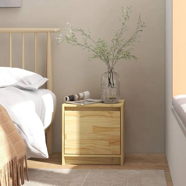 vidaXL Bedside Cabinet 40x30.5x40 cm Solid Pinewood - Brown