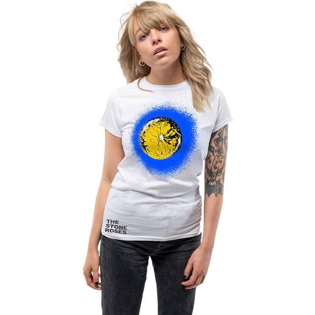 (L, White) The Stone Roses Blue Lemon Skinny T Shirt