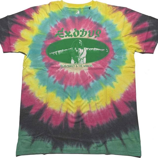 Bob marley unisex t-shirt: exodus oval (wash collection) (medium)