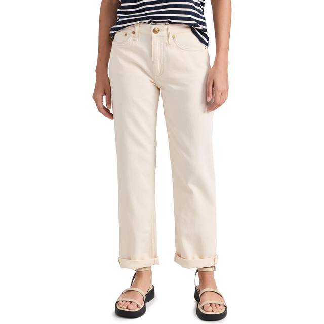Dre Low-Rise Baggy Boyfriend Cropped Jeans - ECRU - 30