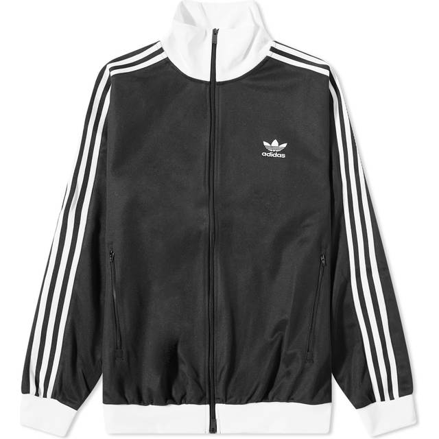 adidas Originals Mens Adicolor Classic Full Zip Top - Black, Black/White, Size M, Men