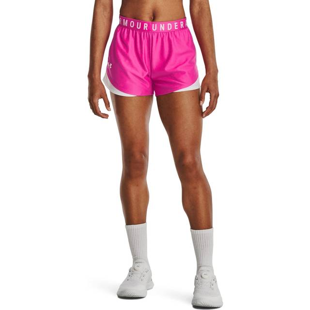 Under armour play up 3.0 womens running shorts pink lightweight breathable run