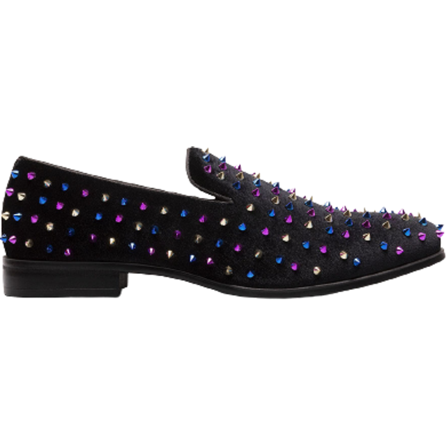 Stacy Adams Spire spiked slip on loafer för män, Svart blå lila guld, 42.5 EU