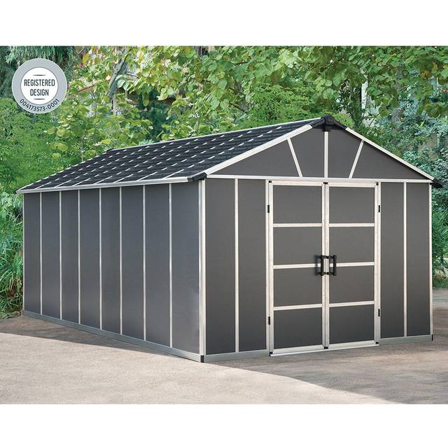 11' x 17.2' Palram Canopia Yukon Premium Dark Grey Plastic Shed (3.32m x 5.19m)