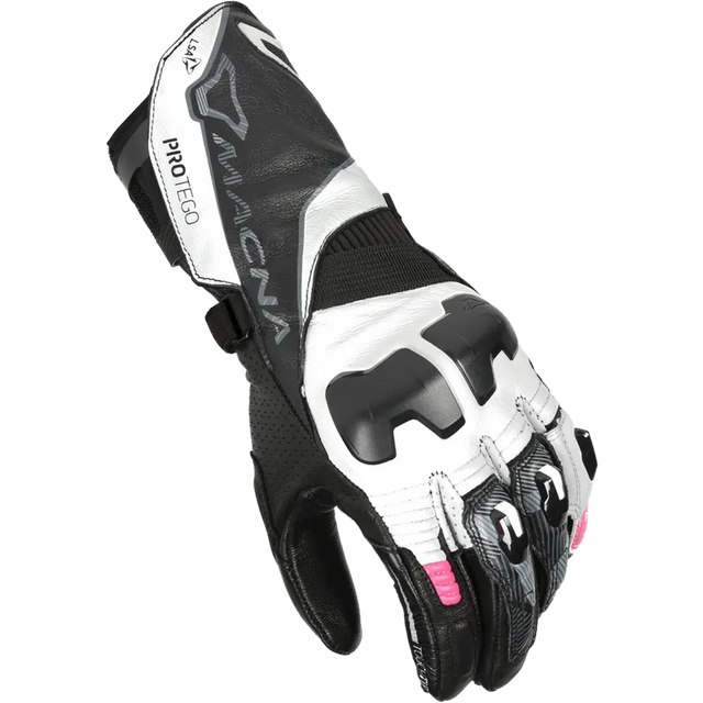 Macna Protego MC-Handskar Dam Svart-Vit-Rosa L