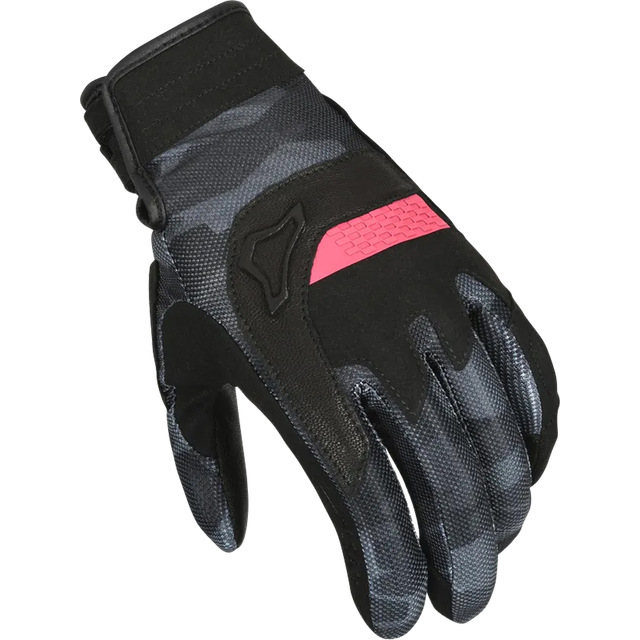 Macna Congra MC-Handskar Dam Svart-Svart-Grå Camo-Rosa XS