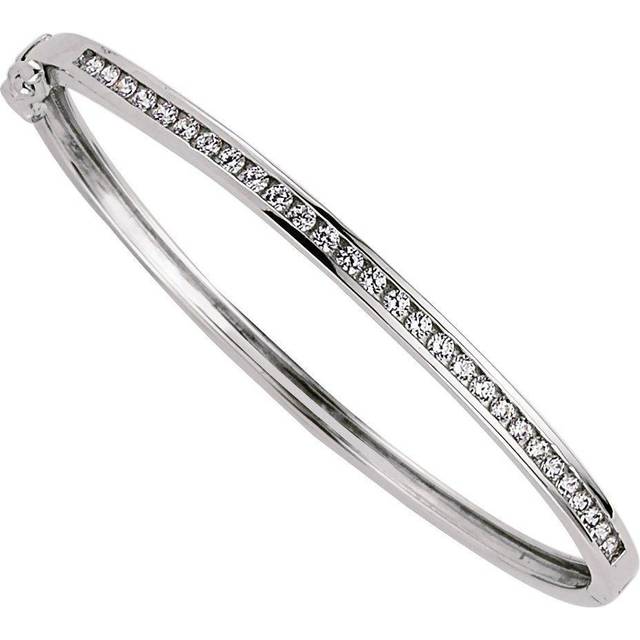 Jewelco London Girls Sterling Silver Cubic Zirconia Eternity Baby Bangle Bracelet - GVG064