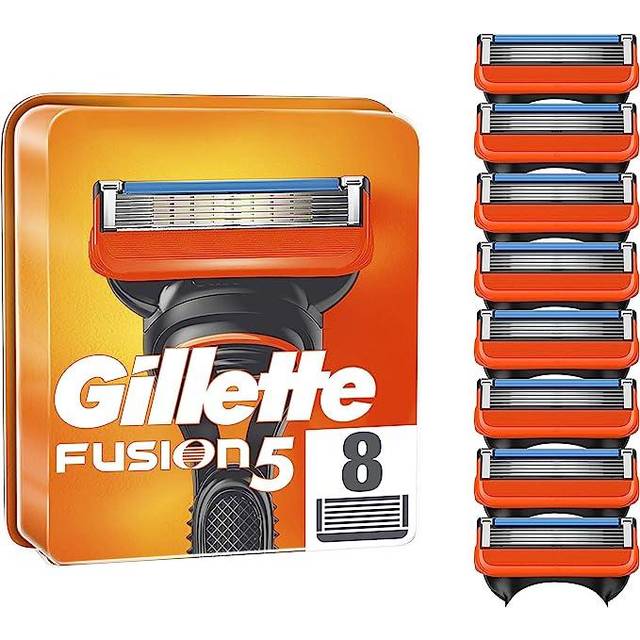 Gillette Fusion 5 Rakbladsrefiller För Män, 8 st, Med Antifriktionsblad För Upp Till 20 Rakningar Per Refill
