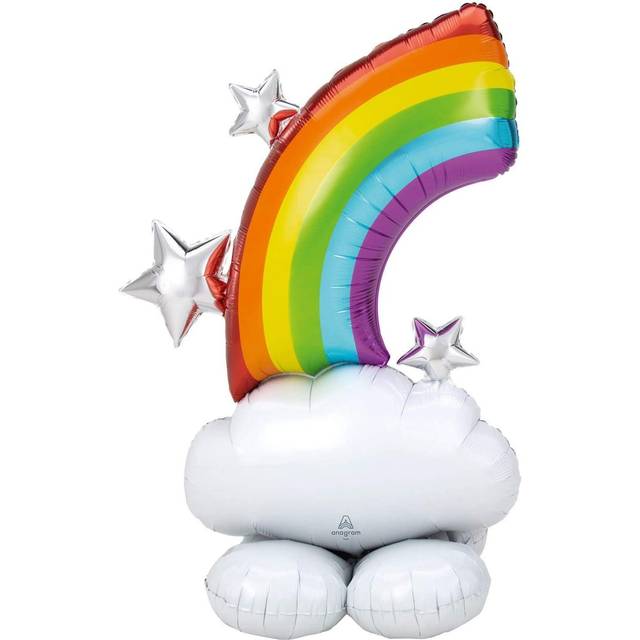 foil balloon Rainbow junior 132 cm white