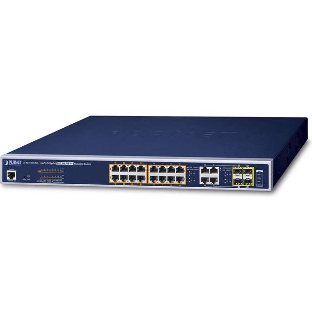PLANET GS-4210-16UP4C network switch Managed L2/L4 Gigabit Ethernet (10/100/1000) Power over Ethernet (PoE) 1U Blue