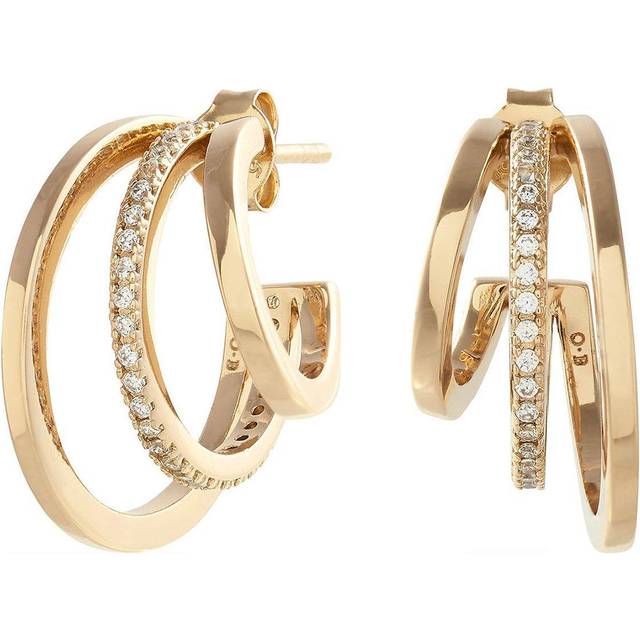 Olivia Burton 18ct Gold Plated Cubic Zirconia Hoop Earrings
